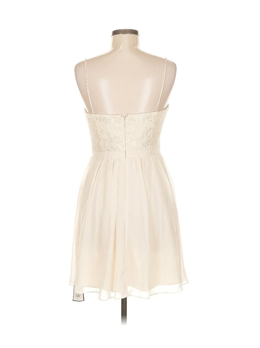 Aqua Ivory/Cream Lace Bodice Spaghetti Strap Cocktail Dress - Size 8 - Picture 2 of 7